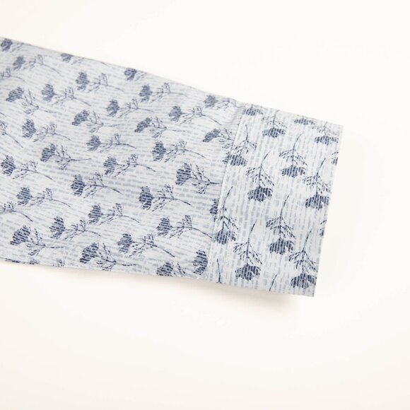 Stitch Note Long Sleeve Floral Print Shirt - Lt Blue - Picture 4 of 4